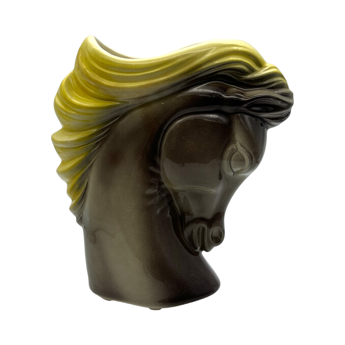 Royal Copley - Horse Head With Yellow Mane Planter - Vintage - 8"