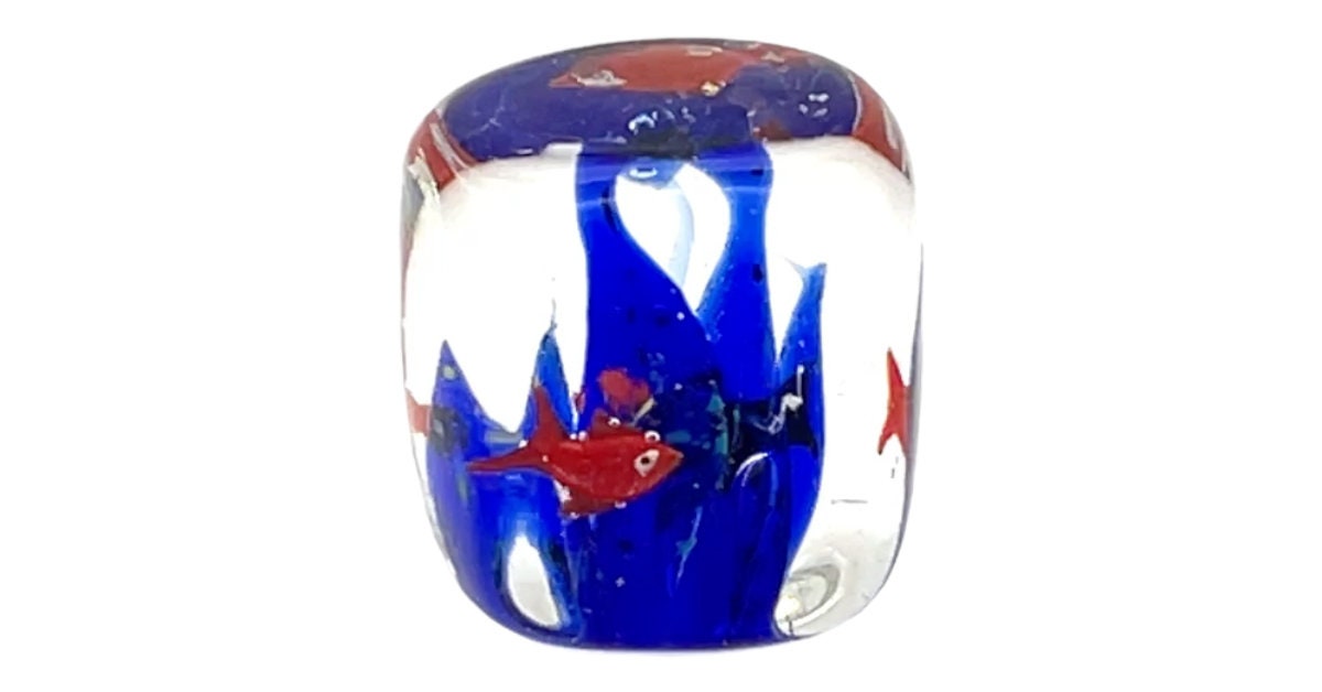 Murano Art Glass - Block Fish Aquarium - 2"