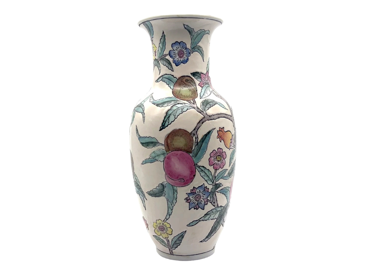 Porcelain - Chinese Chinoiserie Enameled Porcelain Vase - 10.5"