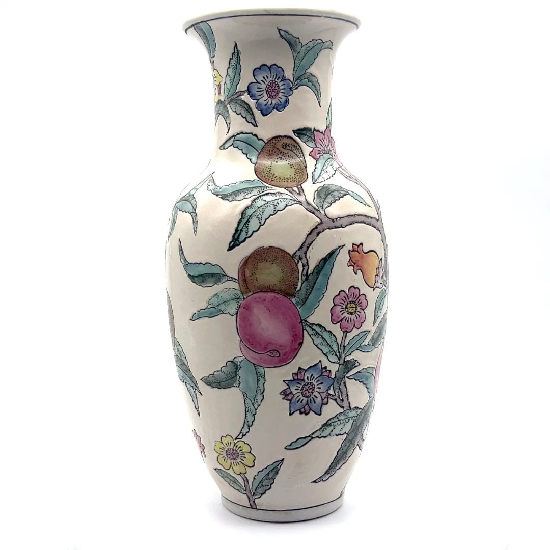 Porcelain - Chinese Chinoiserie Enameled Porcelain Vase - 10.5"