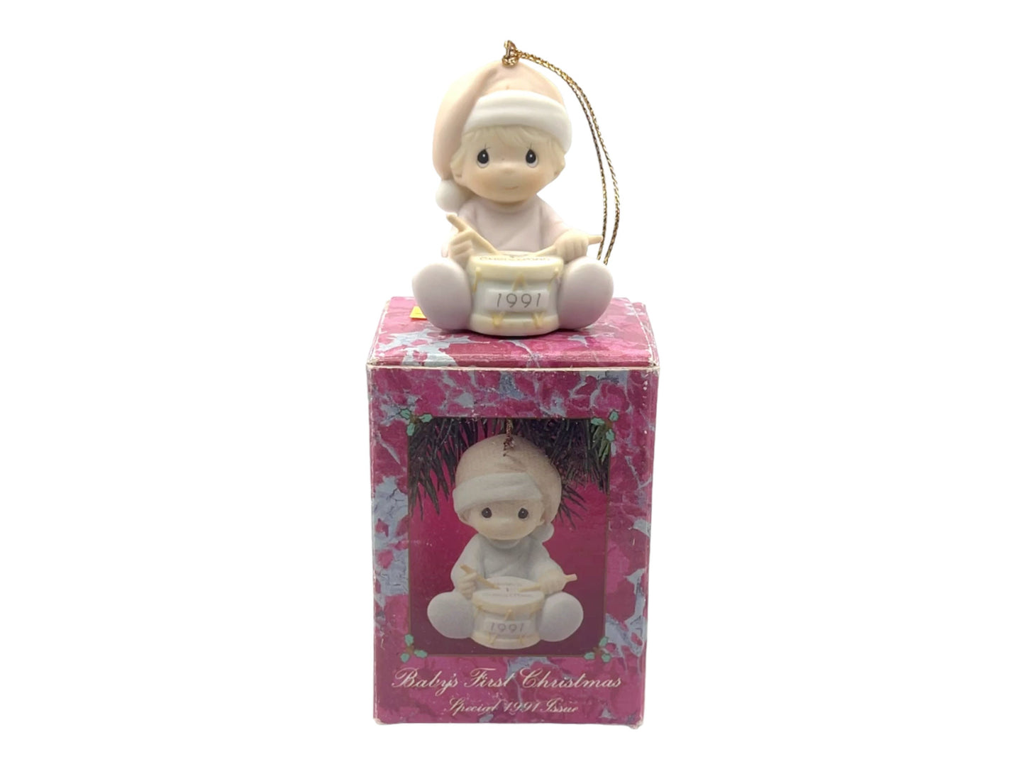 Precious Moments - Baby's First Christmas 1991 - Ornament - 523771 - Box