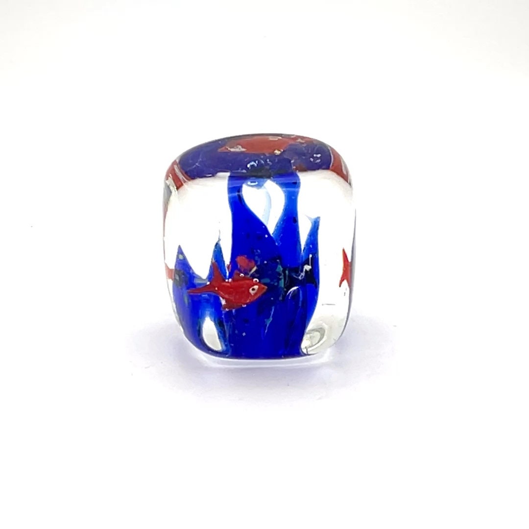 Murano Art Glass - Block Fish Aquarium - 2"