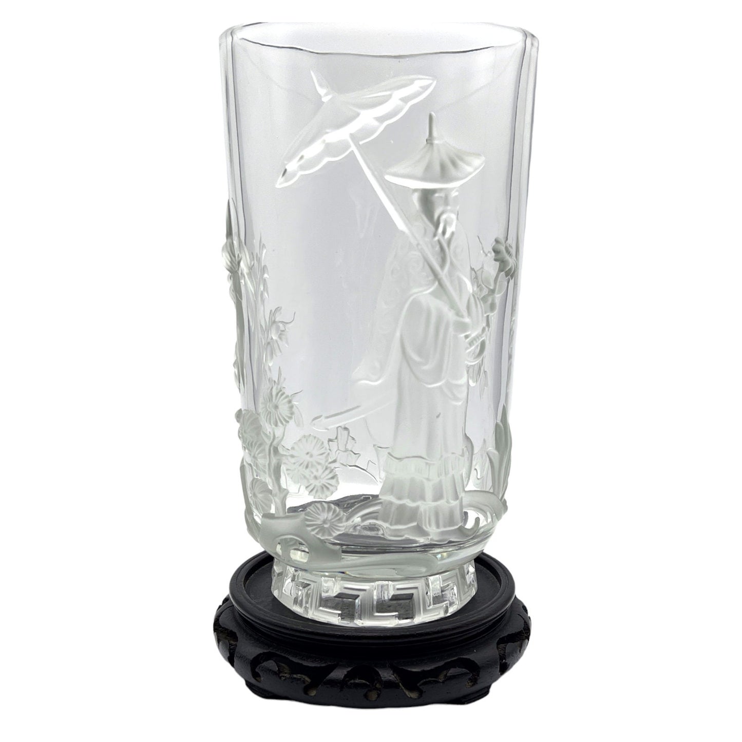 Verlys - Mandarin Art Glass Vase - Signed - 9"