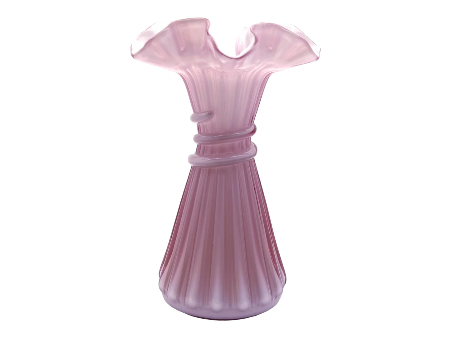 Fenton Art Glass - Dusty Rose Wheat Vase - 7"