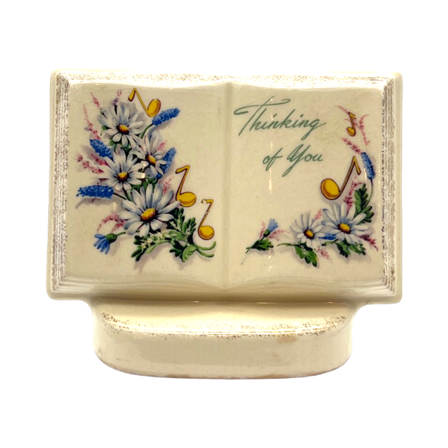 Royal Windsor - Books Of Remembrance Planter - Gold Trim - Vintage - 5"
