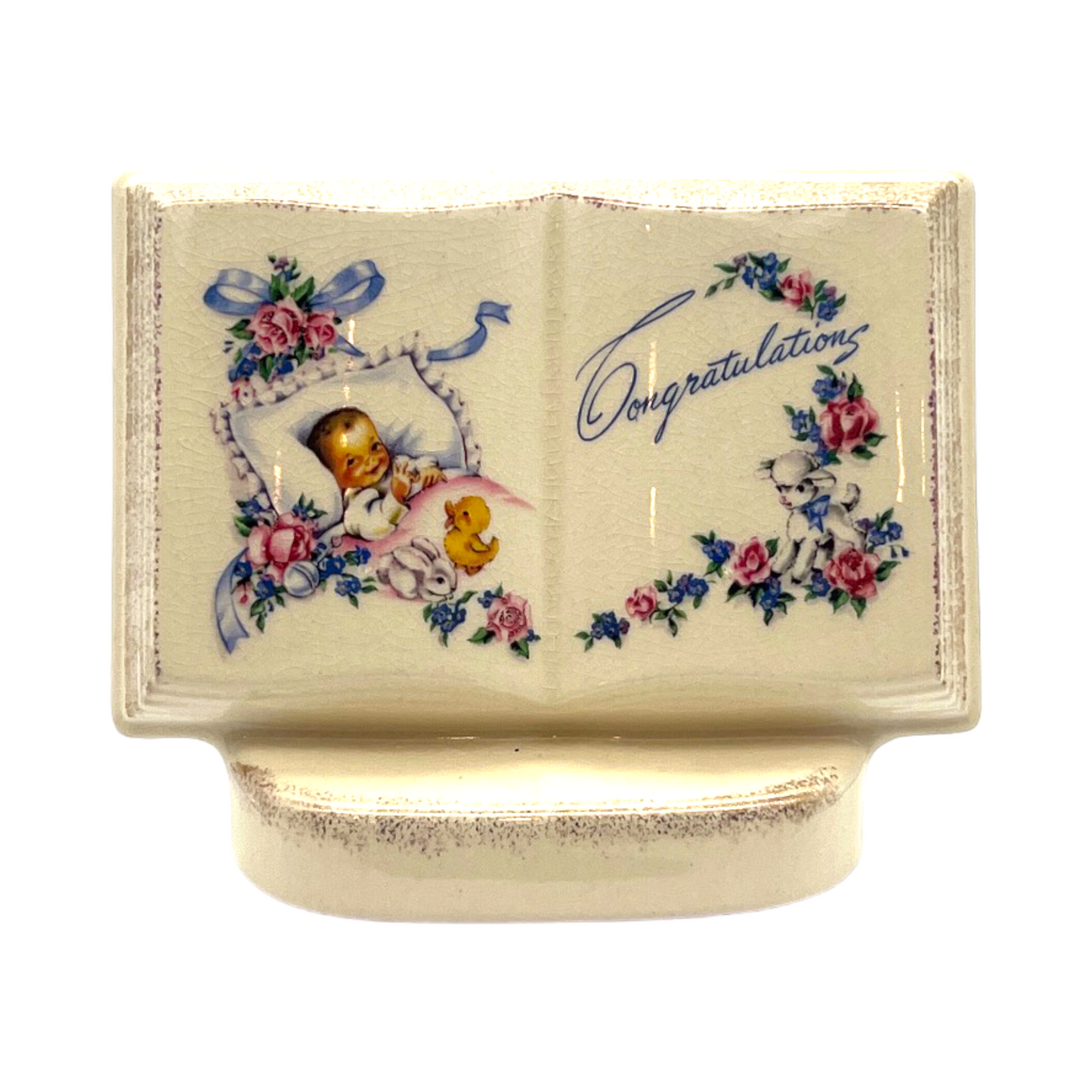 Royal Windsor - Books Of Remembrance Planter - Gold Trim - Vintage - 5"