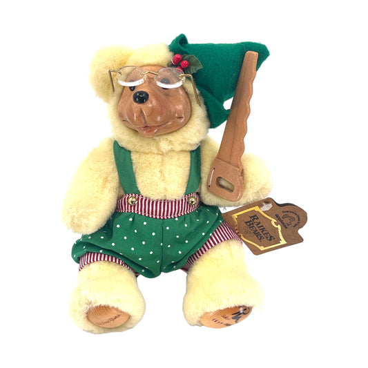 Raikes Applause Bear - Sawyer Christmas Edition - Hand Signed - 7"