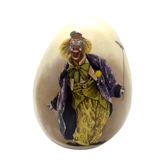 Eggzakly Handcafted Pocelain - Clown Egg - 4"
