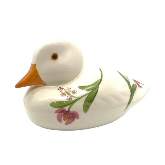 NS Gustin & Co. Pottery - Duck With Flowers - 5"