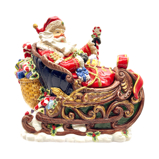 Paris & Beebee - Santa & Sleigh Cookie Jar - 12"