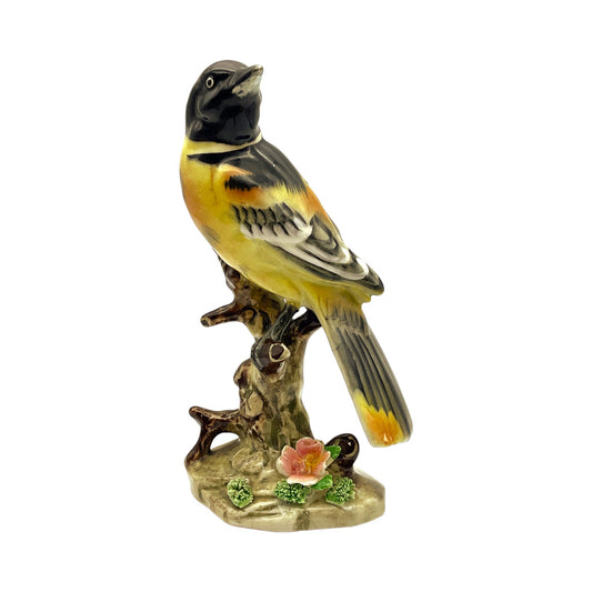 Norcrest China - Baltimore Oriole W/Flowers - A44 - 6"