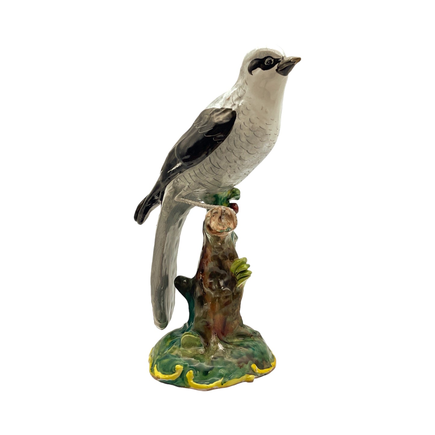 Made In Italy - Bird On Tree Stump - Hand Painted - 8"