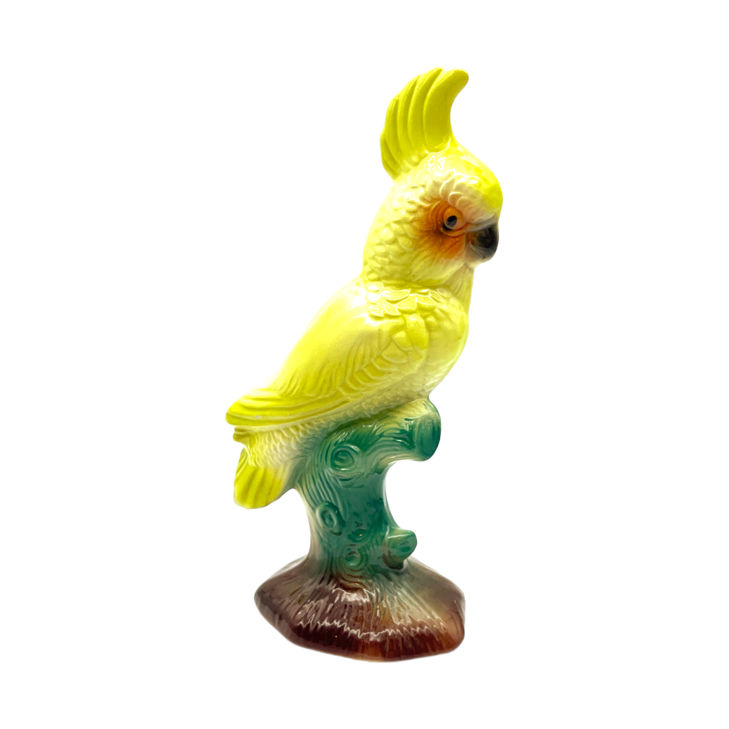 William Maddux - Lime Green Cockatoo Figurine - Vintage - 7"