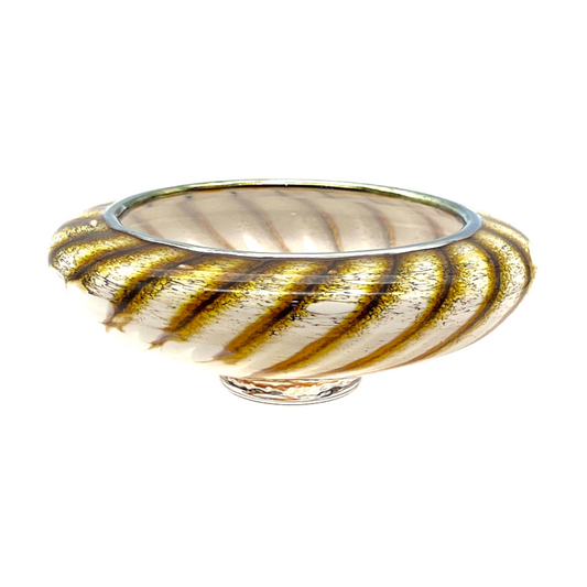 Captivating Garner-Blade Tiger Striped Glass Bowl - Handcrafted Artistry by Garner Black '98