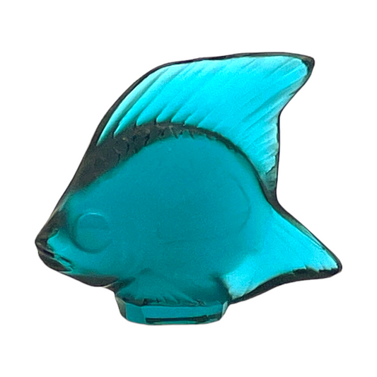 Lalique - Pale Turquoise Fish Sculpture - Signed - 2.25"