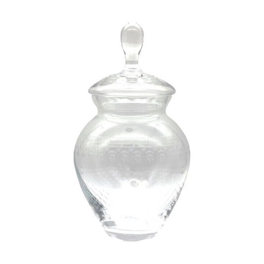 Bohemia - Crystal Apothecary Jar - Harlequin Etching - 9"