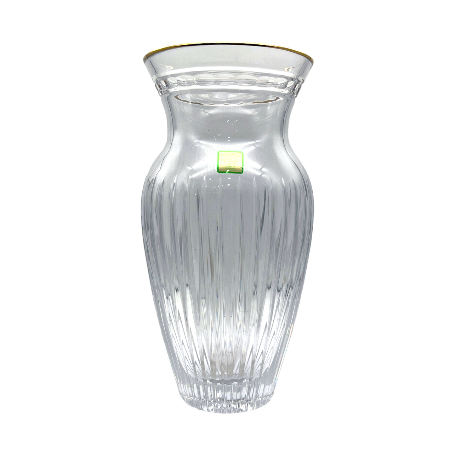 Waterford Crystal - Marquis Hanover Vase With Gold Rim - 10"