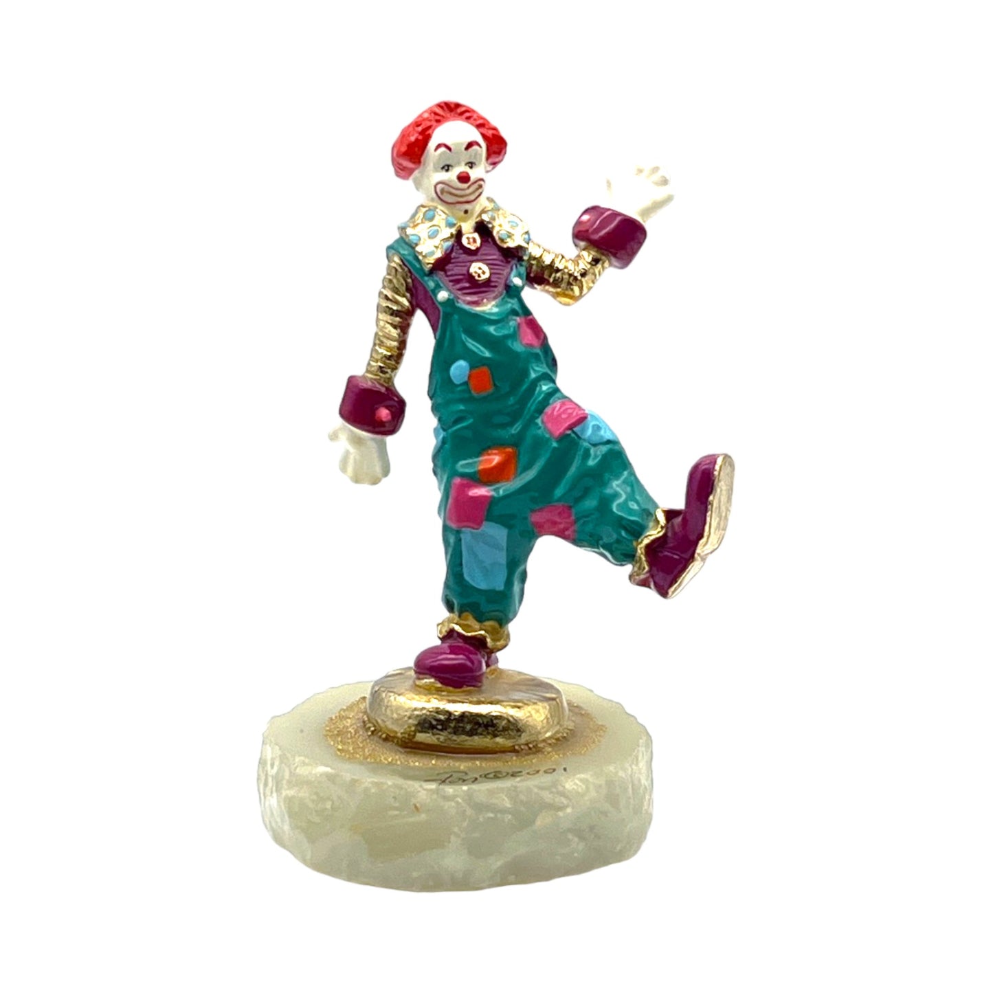 Ron Lee - Overalls Patchwork Clown Figurine  - Limited Edition - 20014 - Signed - 5"