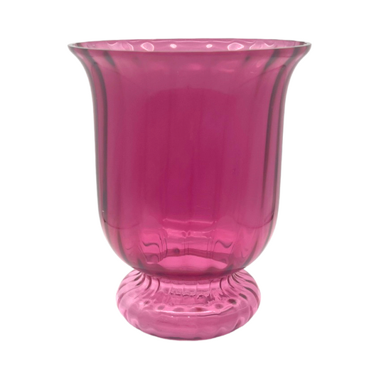 Pilgrim Glass - Cranberry Red Optic Vase - Vintage - 7.75"