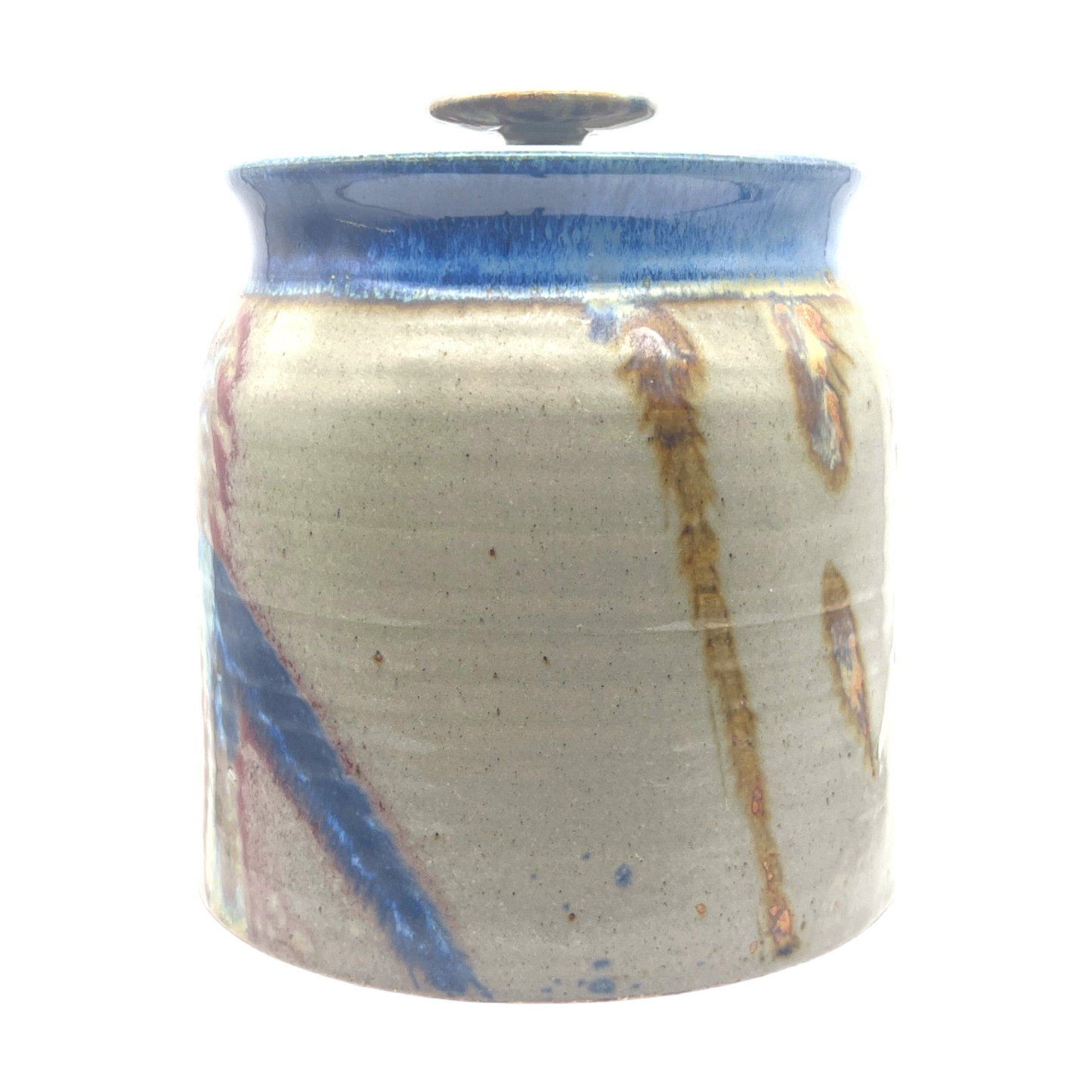 Jim Lauer Studio Pottery - Bisket Jar With Lid - Signed - 8.5"