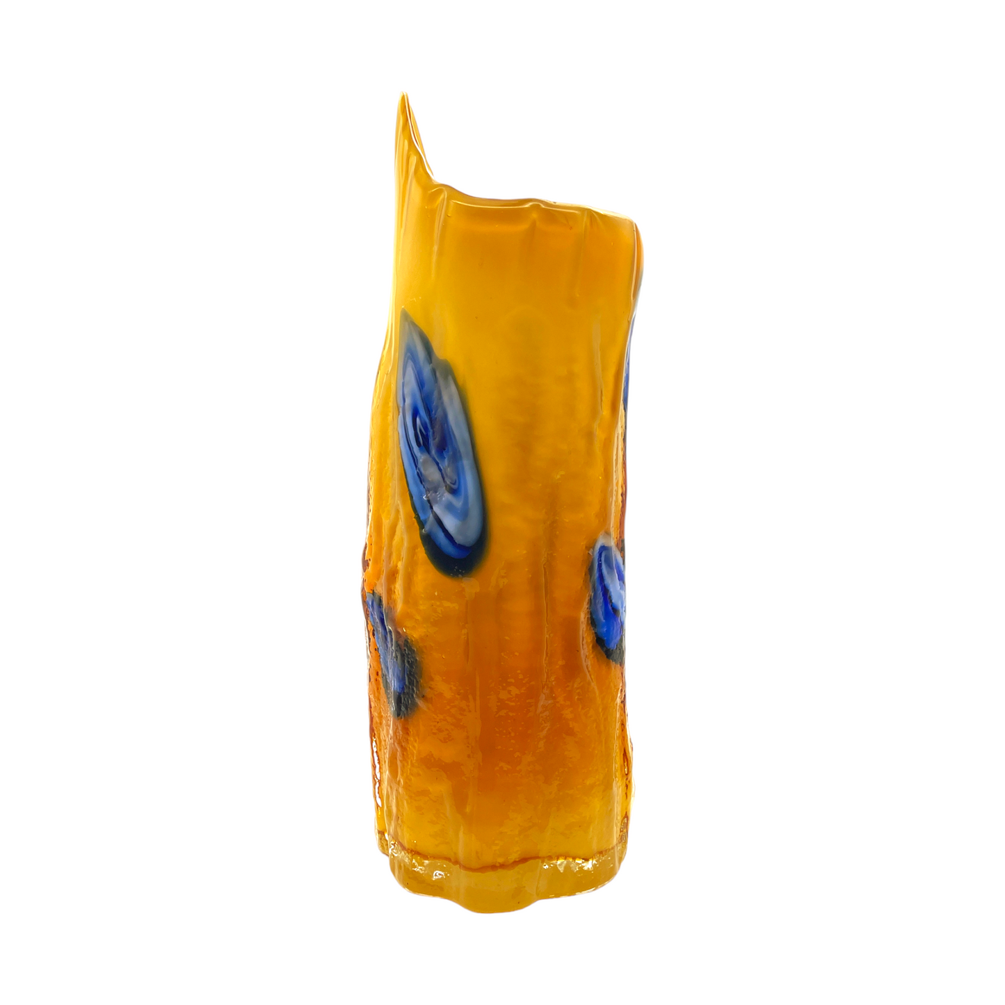 Vintage Murano Tree Vase: A Captivating Fusion of Orange & Blue Elegance