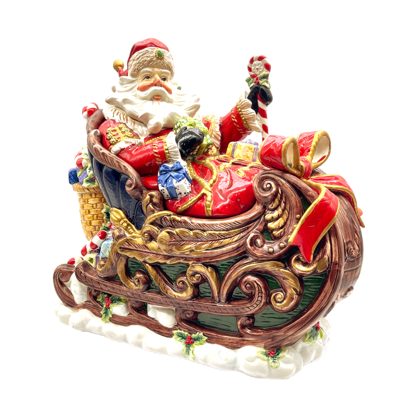 Paris & Beebee - Santa & Sleigh Cookie Jar - 12"