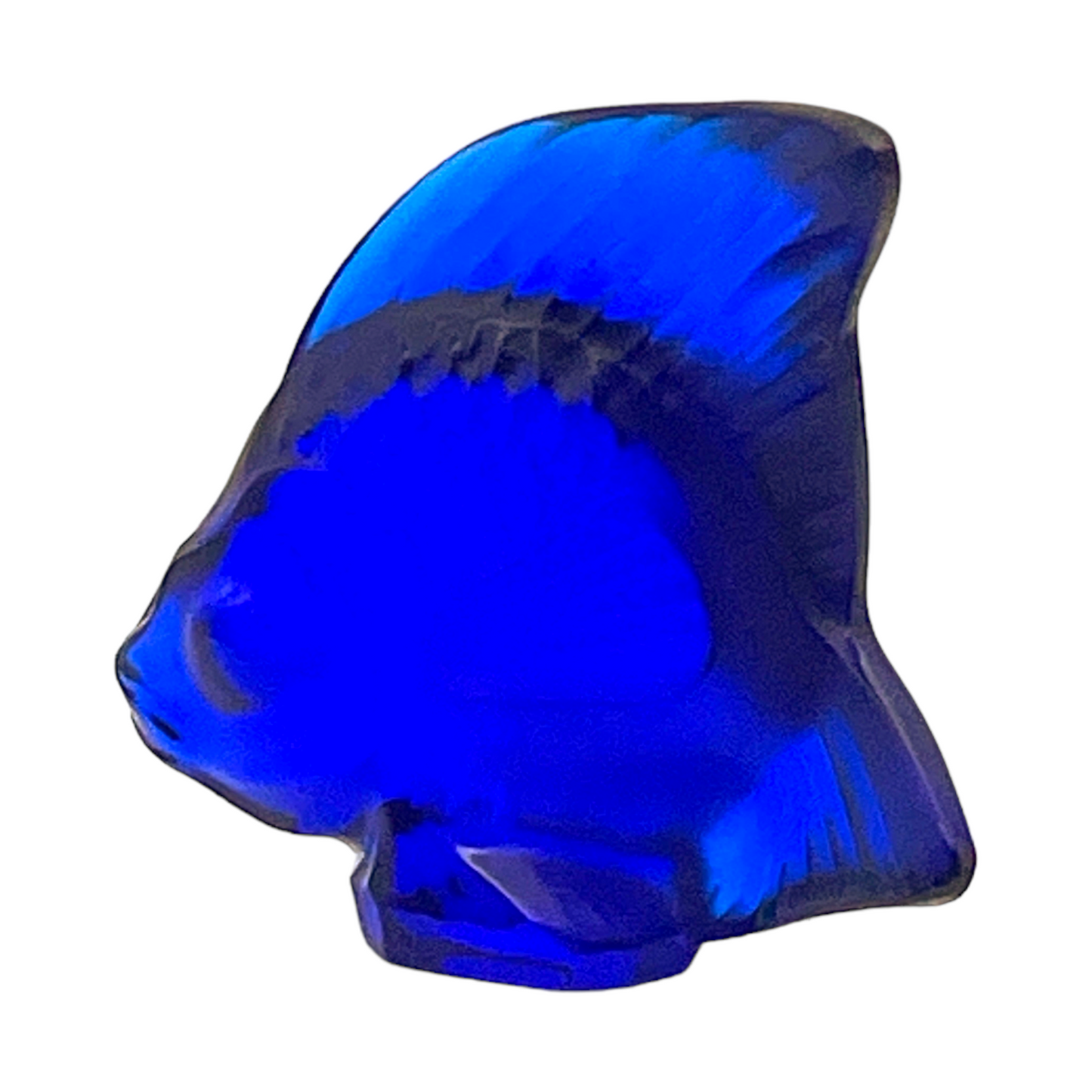 Lalique - Ferrat Blue Fish Sculpture - Signed - 2.25"