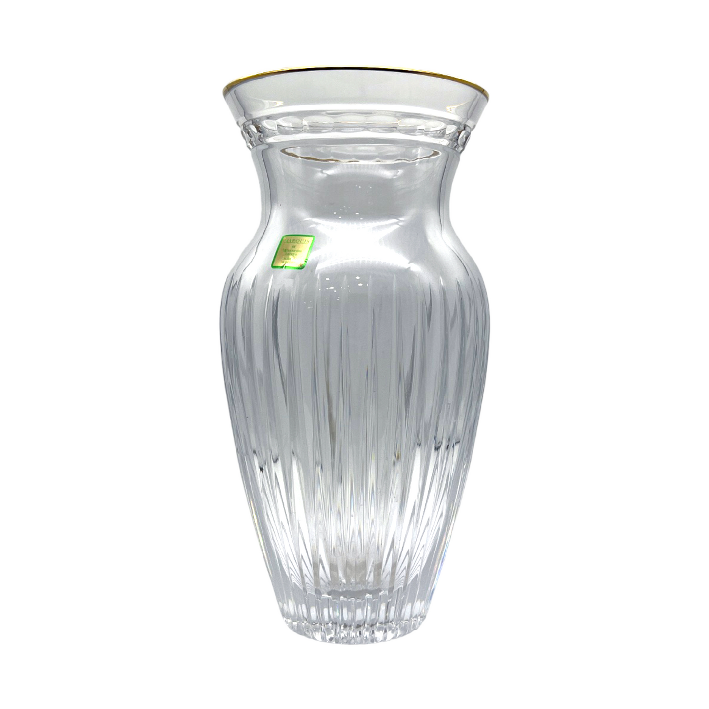 Waterford Crystal - Marquis Hanover Vase With Gold Rim - 10"