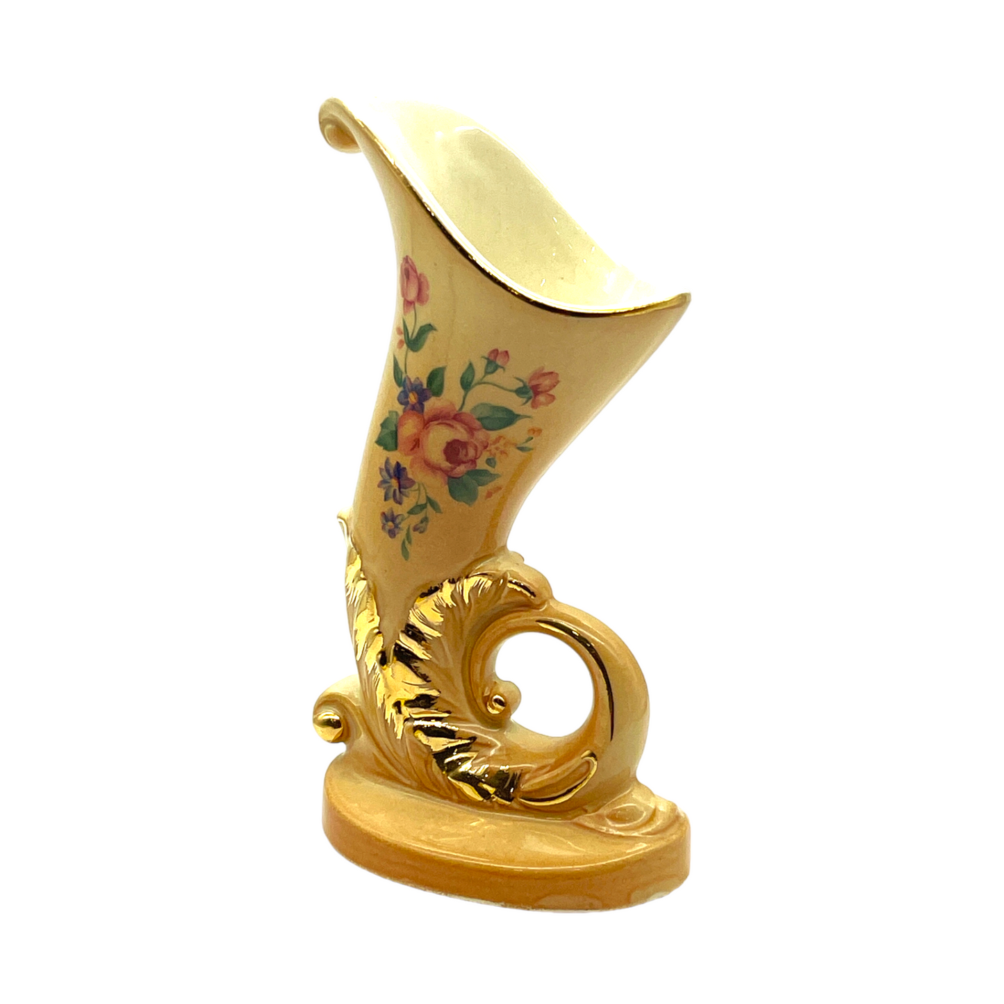 Spaulding China - Small Cornucopia Vase - Vintage - 6.75"