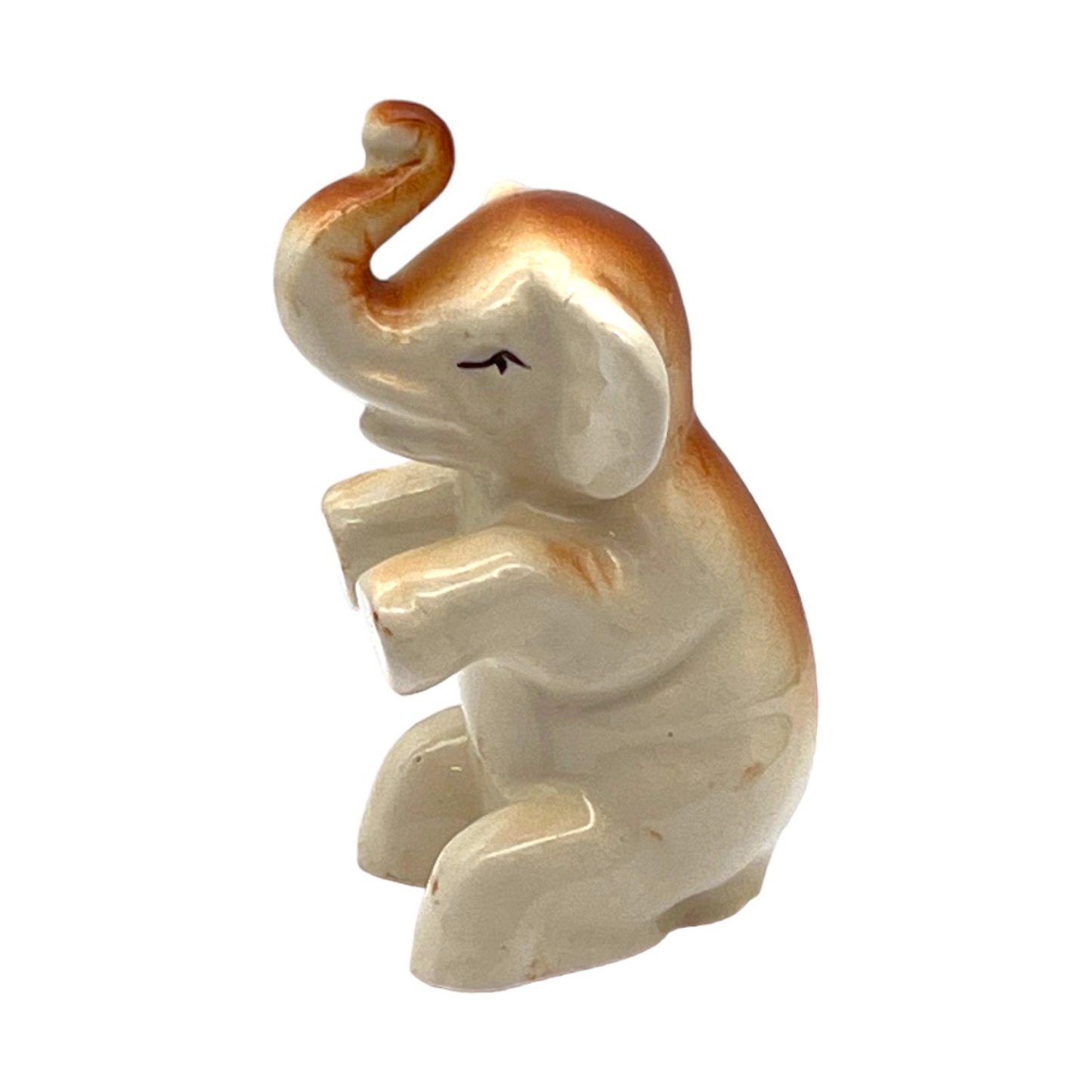 Ceramic - Elephant Figurine - Vintage - 3.5"