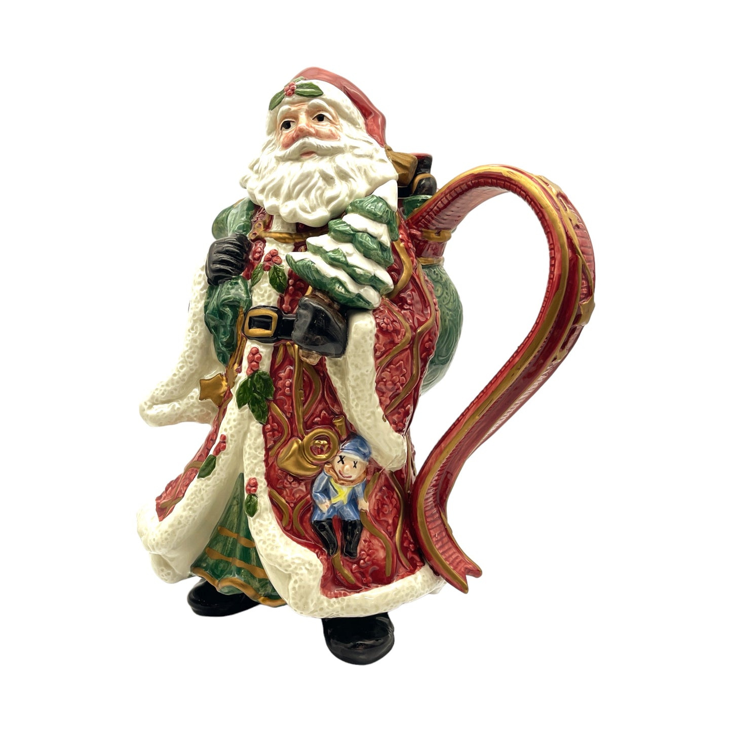 Fitz & Floyd - 1993 Santa With Bag Teapot - Christmas - 11"