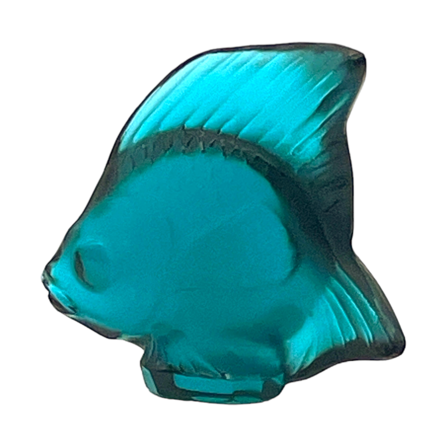 Lalique - Pale Turquoise Fish Sculpture - Signed - 2.25"
