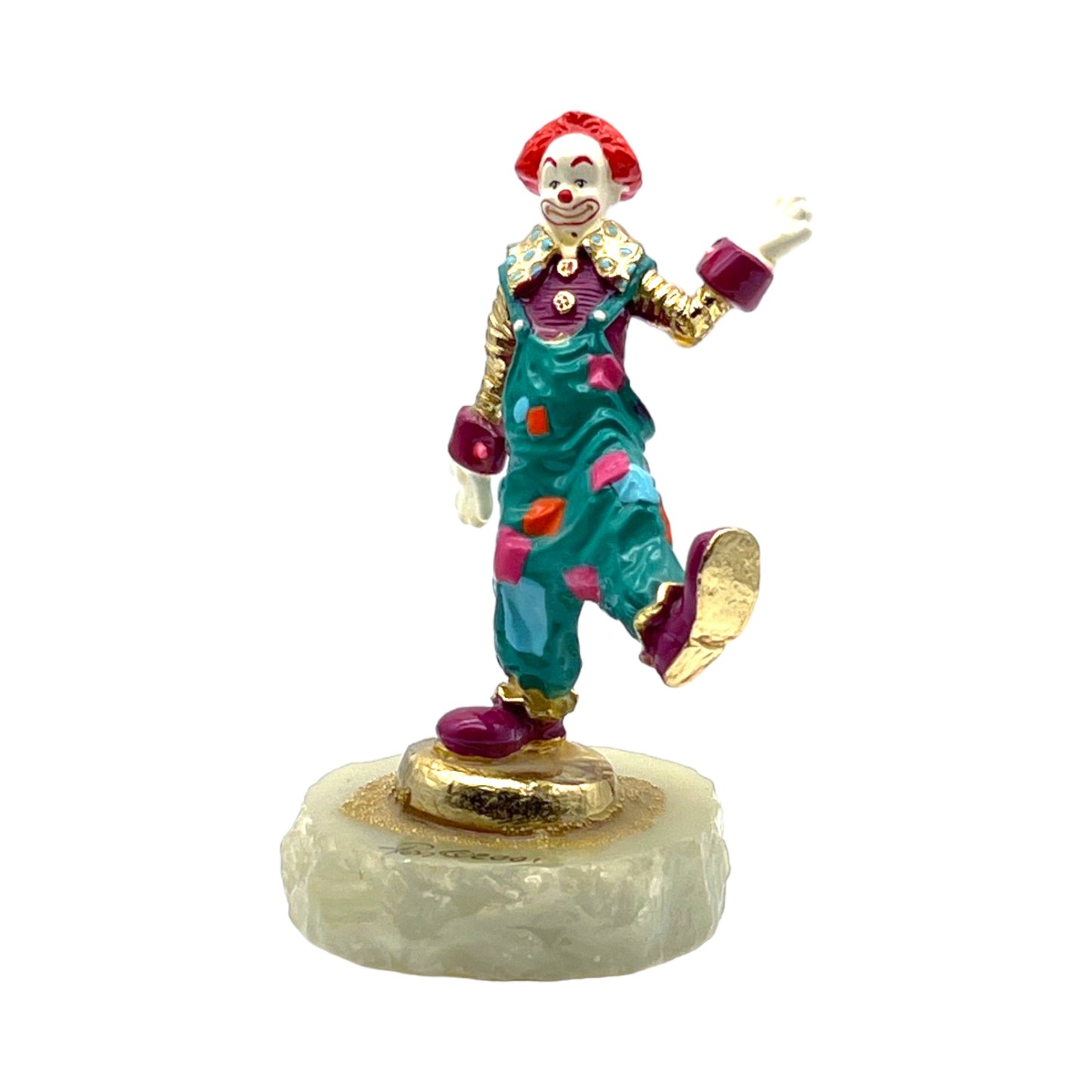 Ron Lee - Overalls Patchwork Clown Figurine  - Limited Edition - 20014 - Signed - 5"