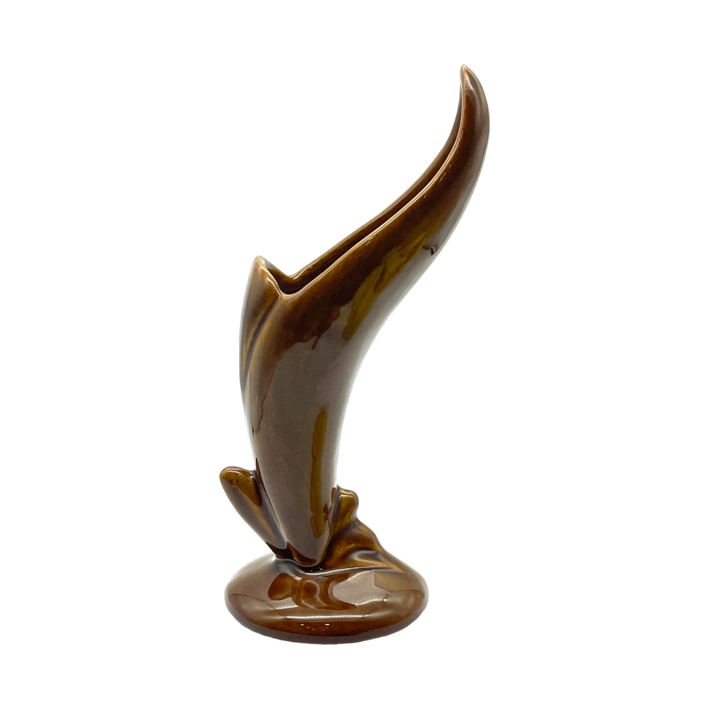 Van Briggle Pottery - Brown Bird Of Paradise Vase - Vintage - Mint - 8.5"