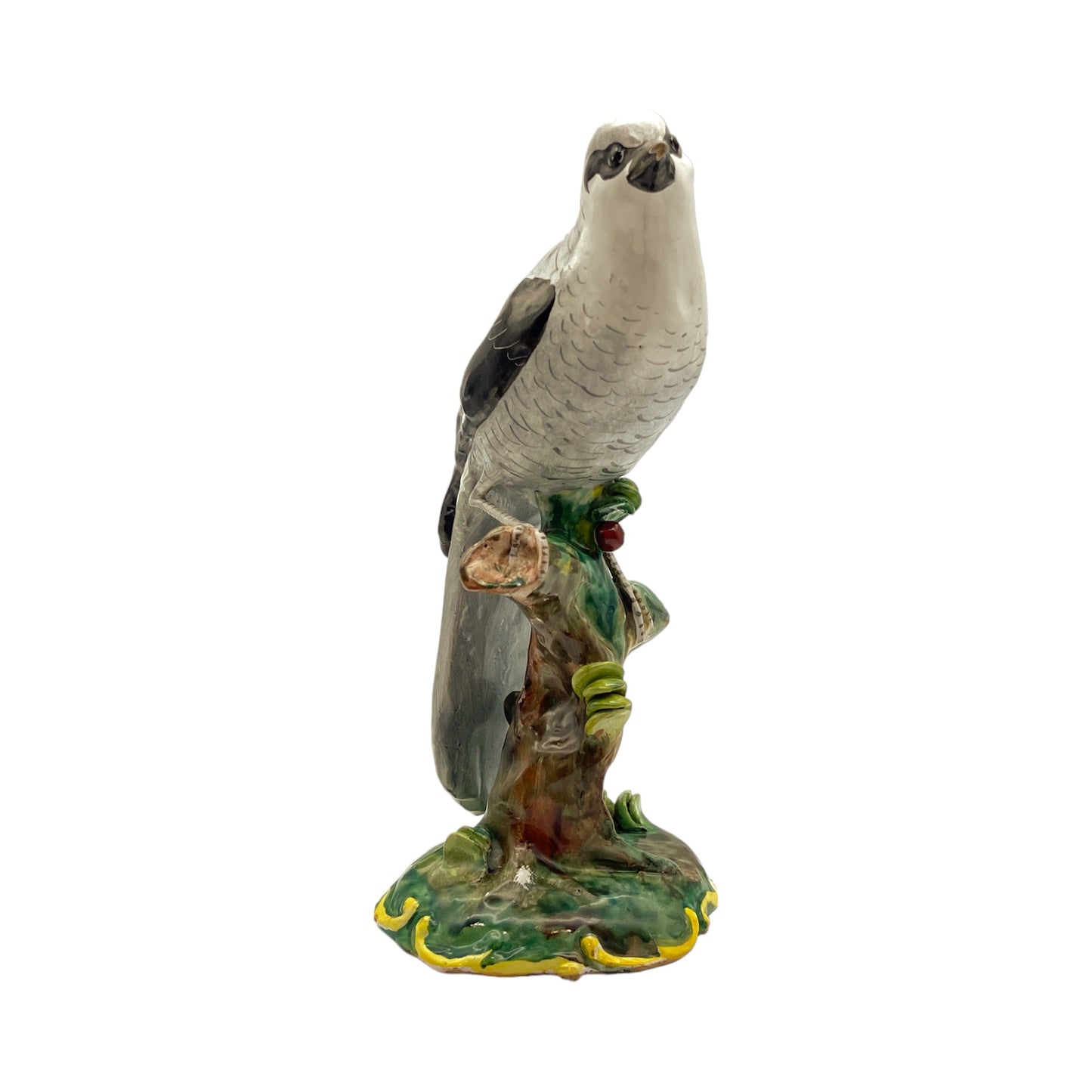 Made In Italy - Bird On Tree Stump - Hand Painted - 8"