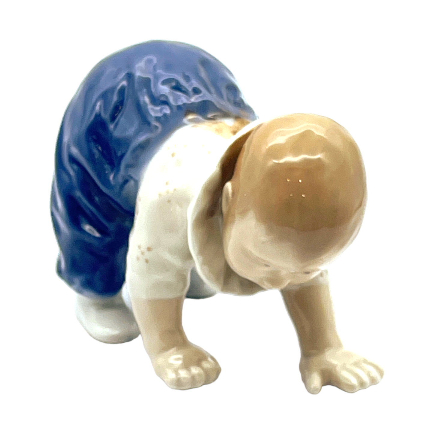 Royal Copenhagen - Baby Crawling #1518 Vintage Figurine - 3"