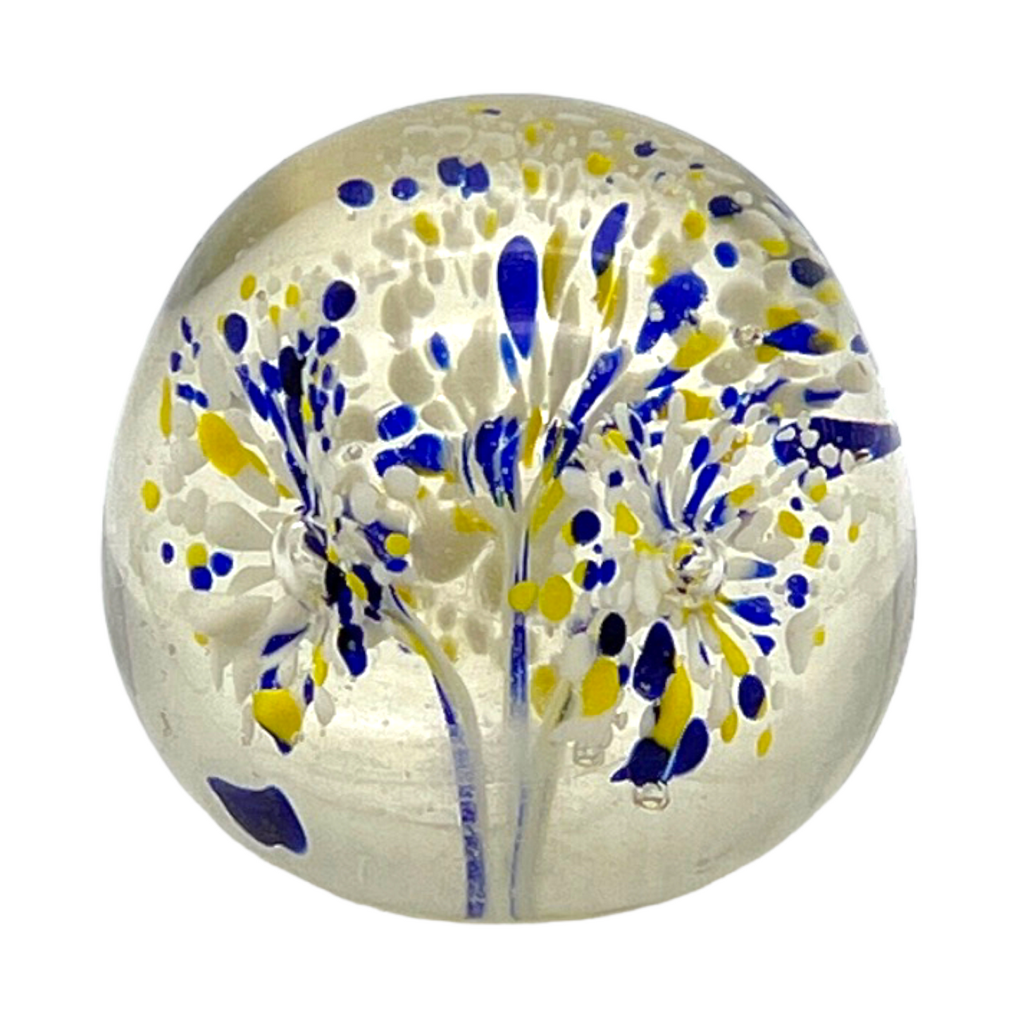 Murano Art Glass - Multi Flower Paperweight - 2.75"