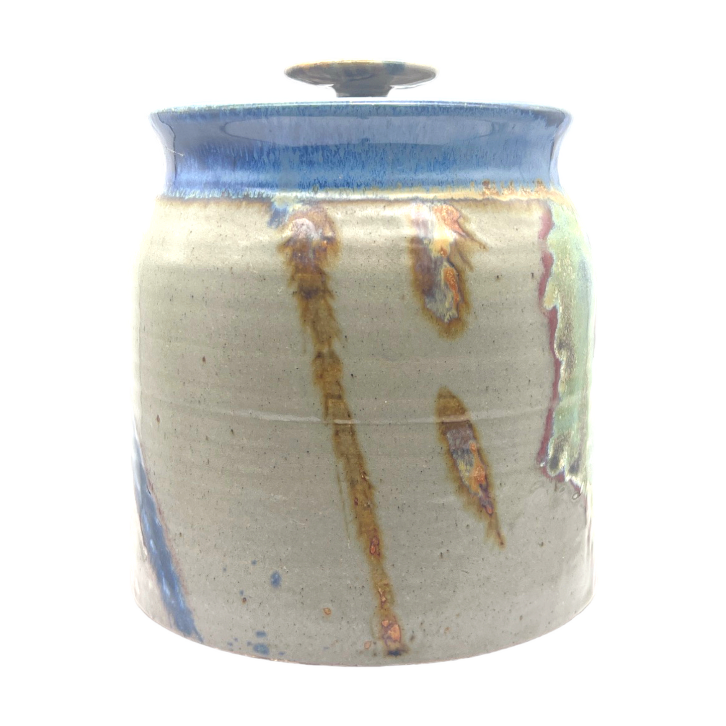 Jim Lauer Studio Pottery - Bisket Jar With Lid - Signed - 8.5"