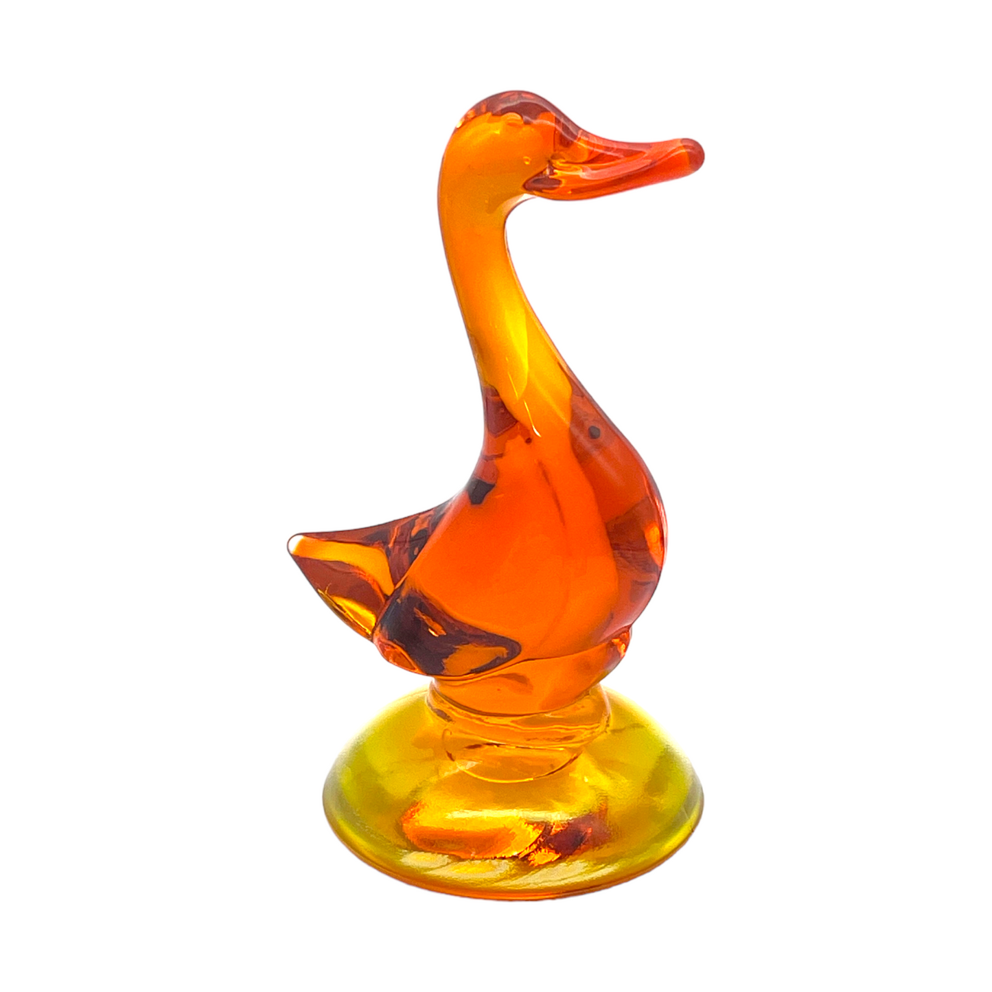 Viking Glass - Amberina Art Glass Duck - Vintage - 5"