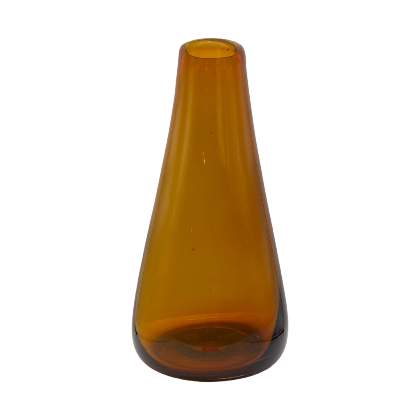 Vintage Amber Elegance - Handblown Art Glass Vase - 12"