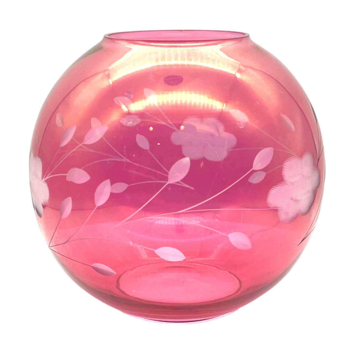 Enchanting Crimson Swirl Art Glass Vase - 6"