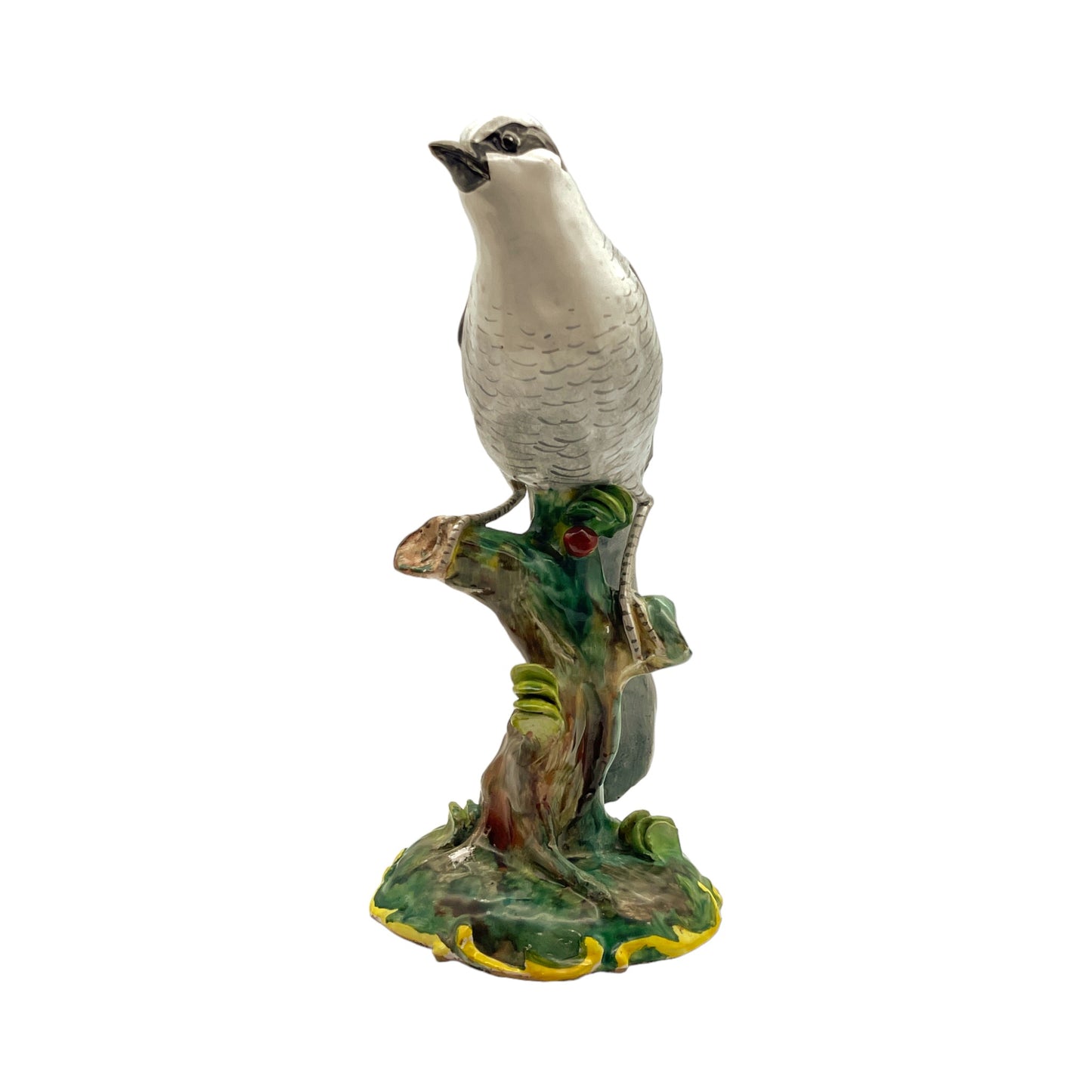 Made In Italy - Bird On Tree Stump - Hand Painted - 8"