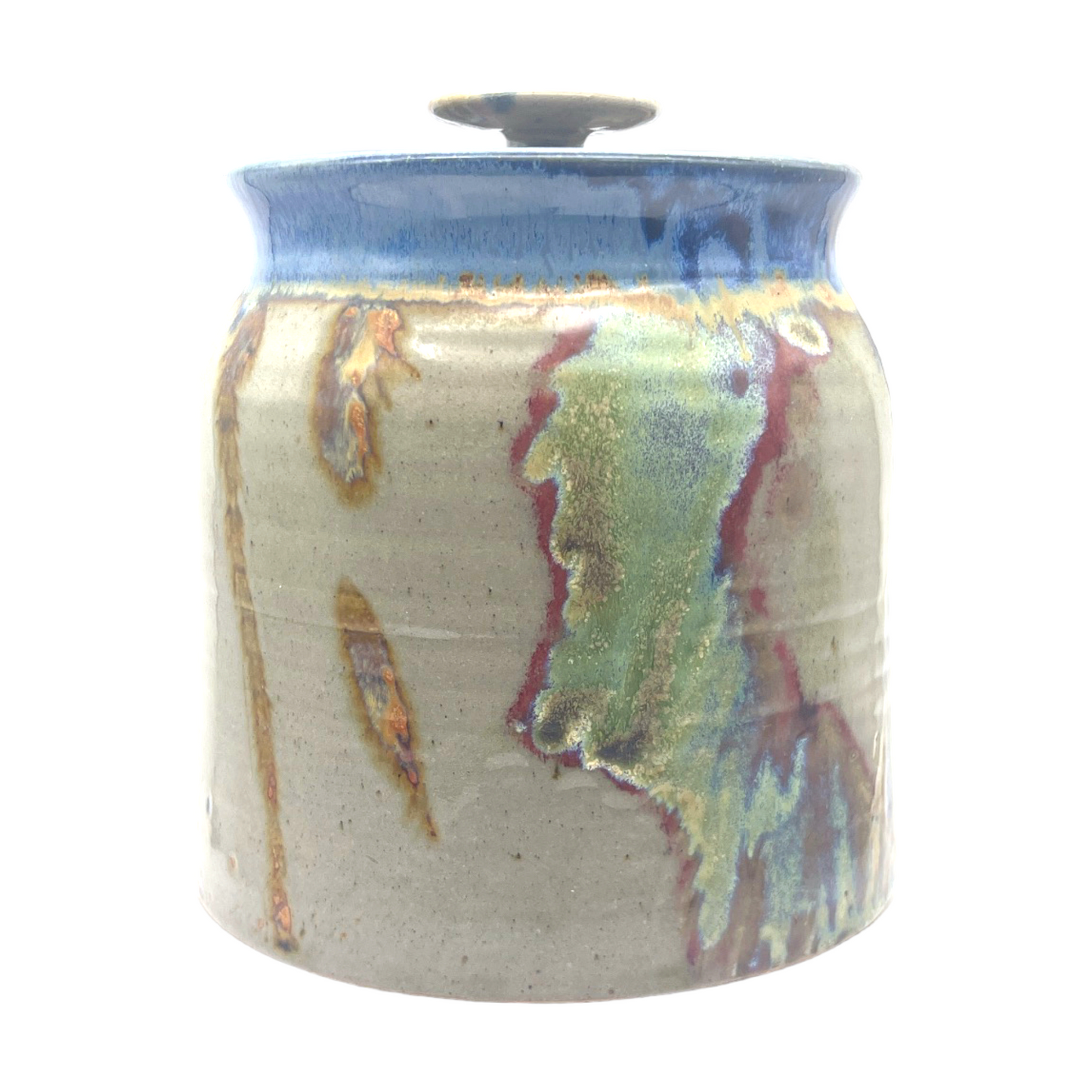 Jim Lauer Studio Pottery - Bisket Jar With Lid - Signed - 8.5"