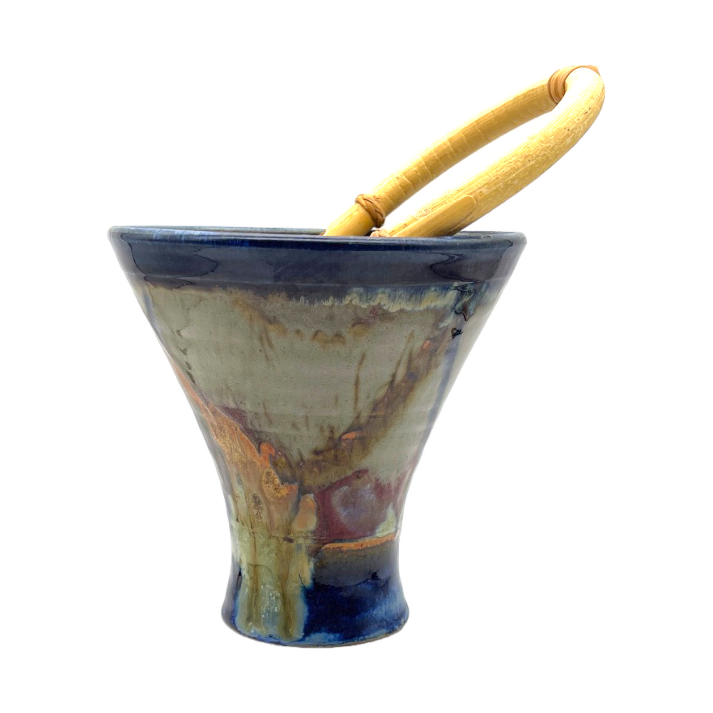 Jim Lauer Studio Pottery - Wooden Handled Bucket - 11"