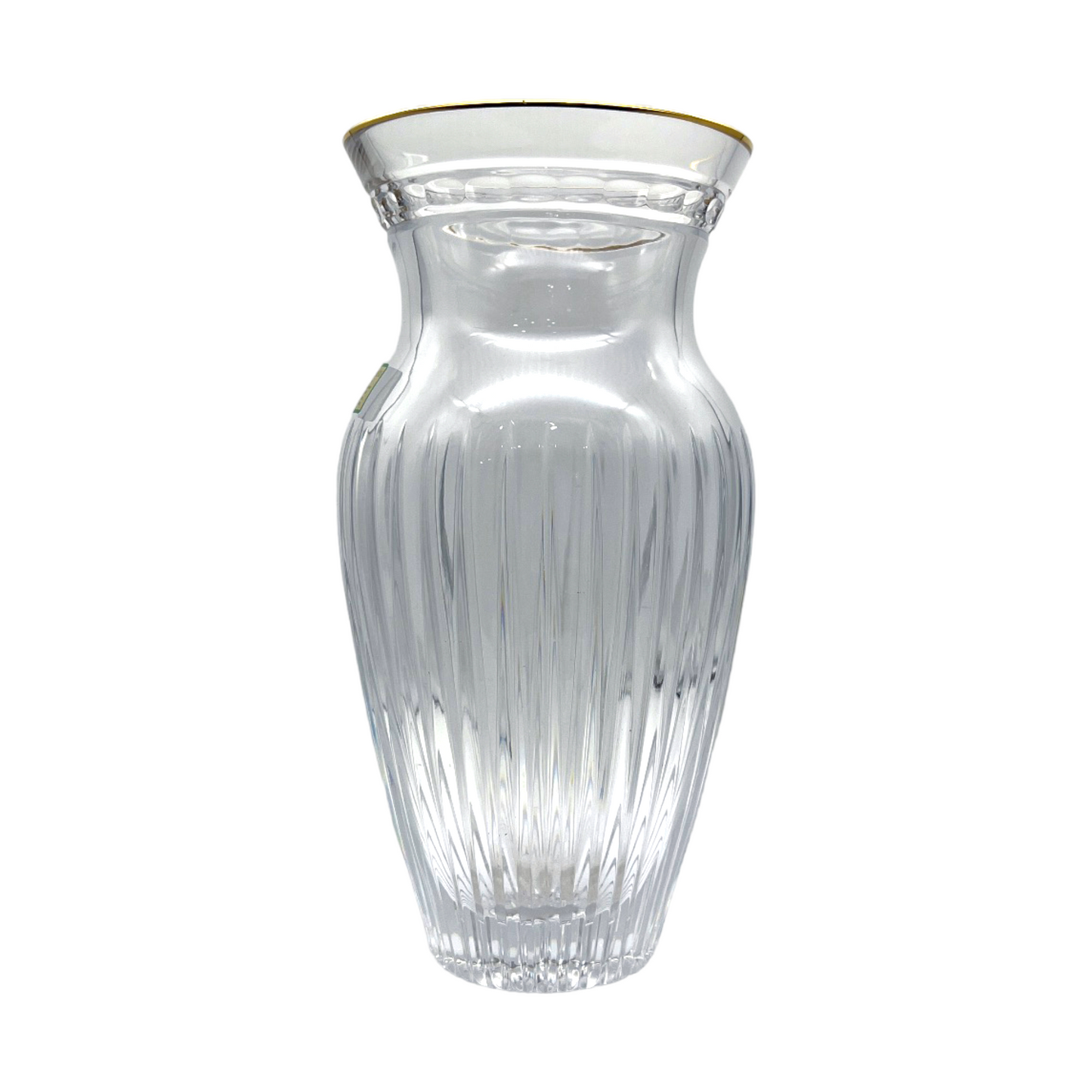 Waterford Crystal - Marquis Hanover Vase With Gold Rim - 10"