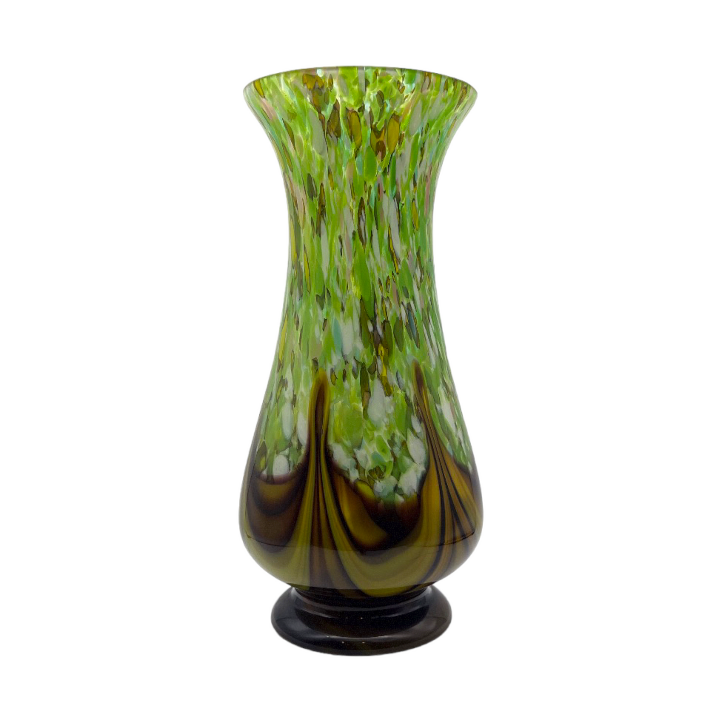 Opulent Opaline Symphony - Handcrafted Murano Art Glass Vase