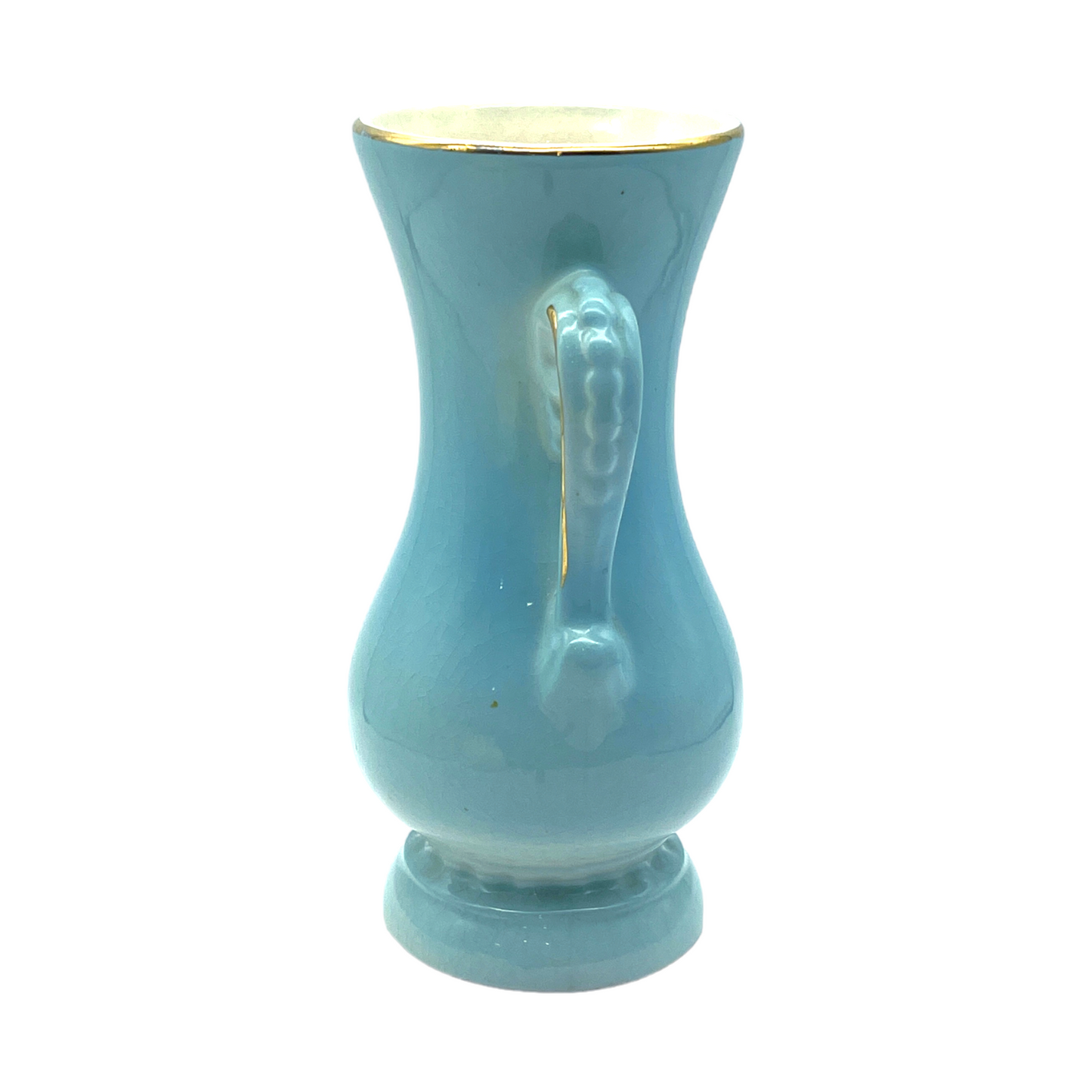 Royal Copley - Blue Beauty Gold Trim Vase - Vintage - 6.25"