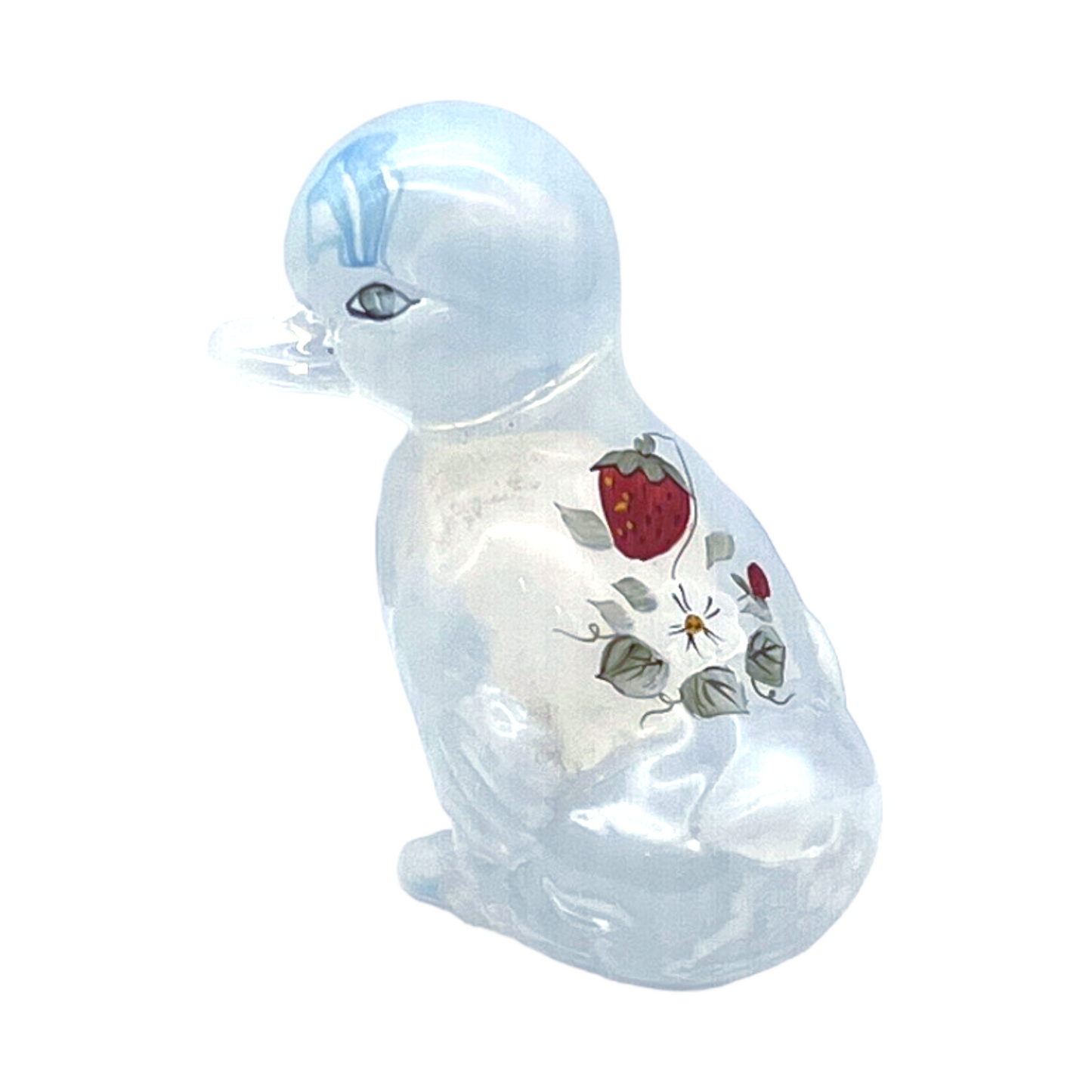 Fenton Art Glass - Opalescent Duck - Hand Painted By Pam Bibbee - 3.5"