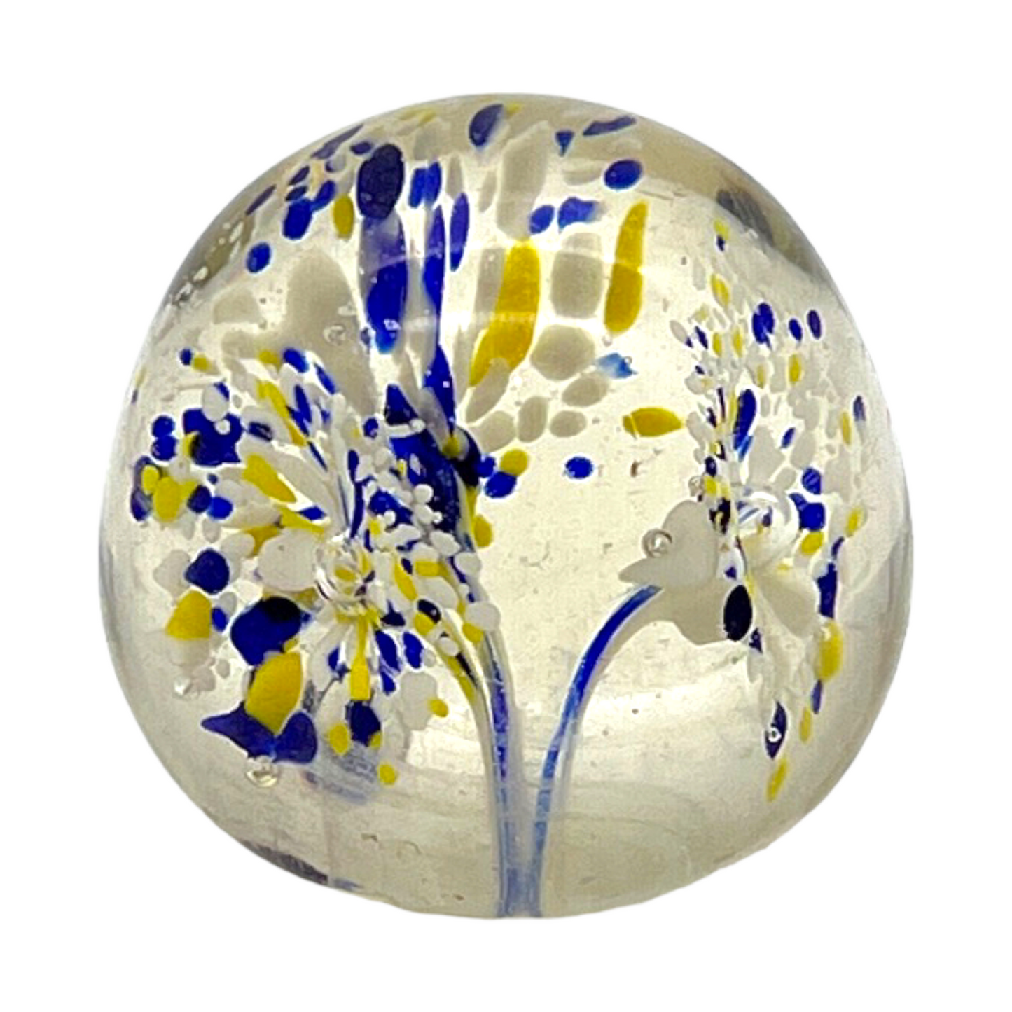 Murano Art Glass - Multi Flower Paperweight - 2.75"