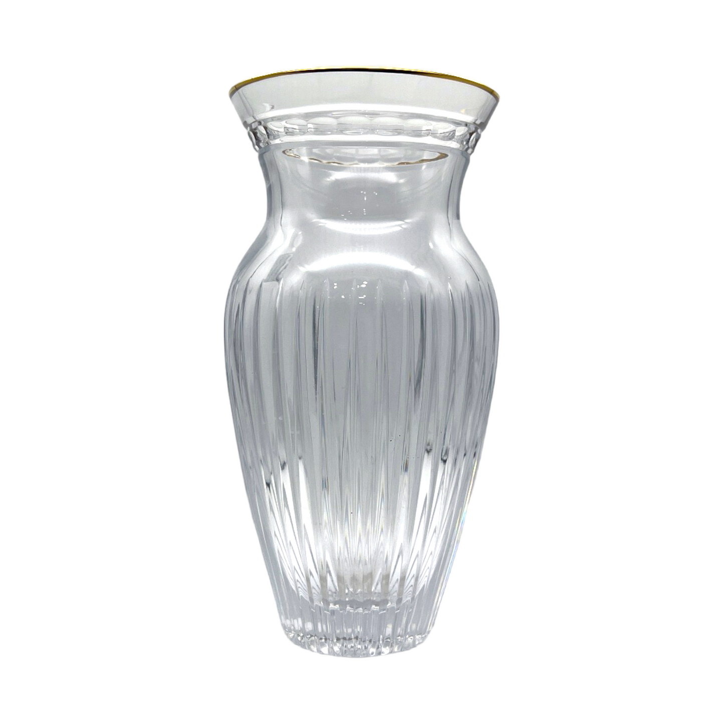 Waterford Crystal - Marquis Hanover Vase With Gold Rim - 10"